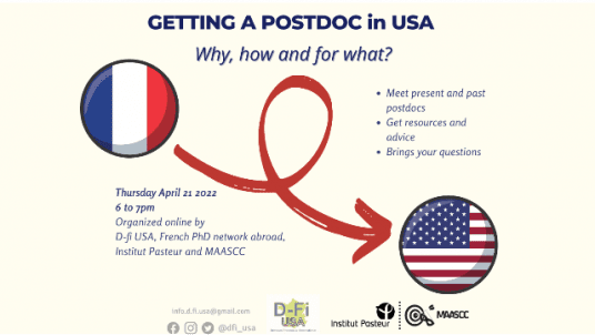 Beyond the PhD - "Getting a postdoc in the US: why, how and for what?"- April 21, 6-7 pm